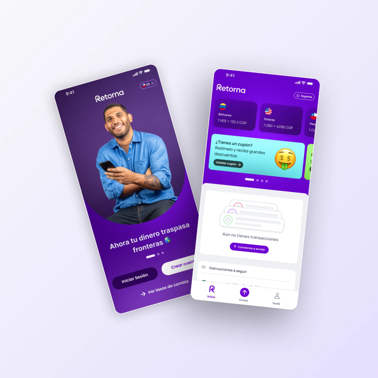 Rediseño de Aplicación Móvil para iOS y Android para Retorna App